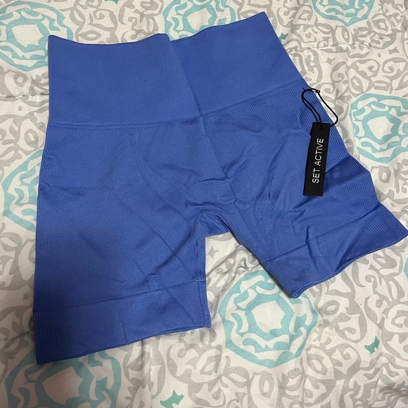 NWT Set Active Blue Biker Shorts Size Small - Picture 3 of 5